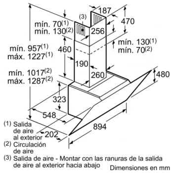 Campana decorativa de pared Bosch DWK98PR20 en Cristal Blanco de 90 cm a 837 m³/h | WiFi Home Connect | Motor EcoSilence Clase A+ | Serie 8 - 8