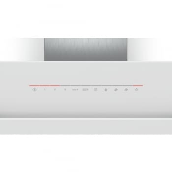 Campana decorativa de pared Bosch DWK98JQ20 en Cristal Blanco de 90 cm a 836 m³/h | Motor EcoSilence Clase A+ | Serie 6 - 2