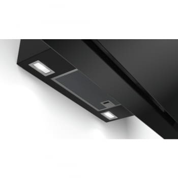 Campana decorativa de pared Bosch DWK98JQ60 en Cristal Negro de 90 cm a 836 m³/h | Motor EcoSilence Clase A+ | Serie 6 - 7