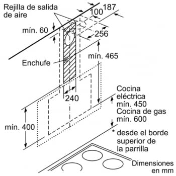 Campana decorativa de pared Bosch DWK98JQ60 en Cristal Negro de 90 cm a 836 m³/h | Motor EcoSilence Clase A+ | Serie 6 - 13
