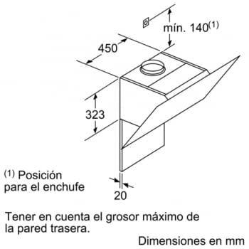 BOSCH DWK67IM20 CAMPANA CRISTAL BLANCO INCLINADA 60CM 660M3/H A - 7