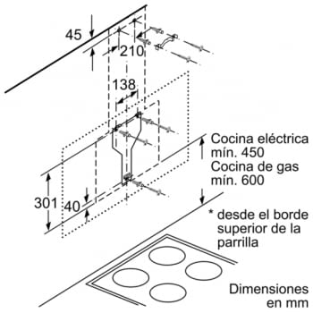 BOSCH DWK67IM60 CAMPANA CRISTAL NEGRO INCLINADA 60CM 660M3/H A - 8