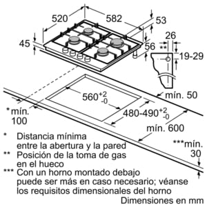 SIEMENS EC6A5PB90 Placa Gas 60cm Inox 4 Fuegos - 6