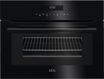 Horno Microondas AEG KME761000B Compacto 45cm Esmaltado Cristal Negro Grill de 1900 W con 19 funciones disponibles