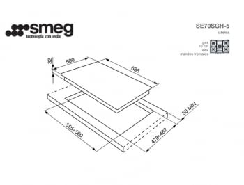 Placa Gas Smeg SE70SGH-5 Placa Gas Clasica 70cm 5 Fuegos Inox | Envío Gratis - 3