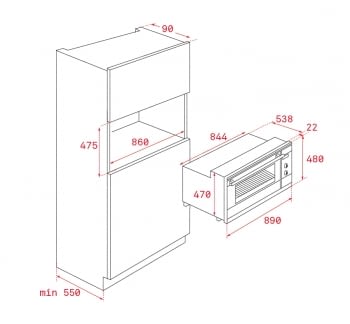Horno Teka HLF 940 de 90cm con 77L en Cristal Negro con 9 funciones de cocción a 5 alturas Clase A - 5