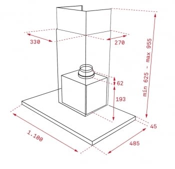 TEKA DLH 1186 T CAMPANA INOX 110CM 701M3/H A+ ECOPOWER - 2