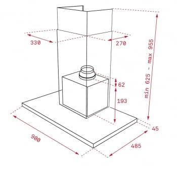 TEKA DLH 986 T CAMPANA INOX 90CM 701M3/H A+ ECOPOWER - 2