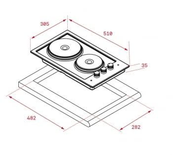 TEKA EFX 30.1 2P-T INOX PLACA ELECTRICA 2 ZONAS - 2