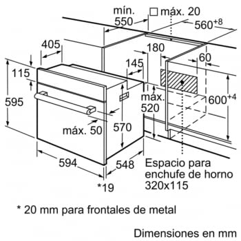 BOSCH HBF113ES0 HORNO INOX MULTIFUNCION ABATIBLE A - 3