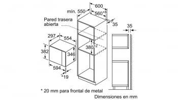 SIEMENS BE525LMS0 MICROONDAS INOX CRISTAL NEGRO GRILL 20L - 2