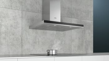 Campana de Pared Decorativa Siemens LC97BHM50 Metallic de 90 cm con una potencia de 739 m³/h | Motor iQdrive Clase B | iQ300 - 3
