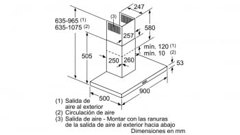 Campana de Pared Decorativa Siemens LC96BHM50 Metallic de 90 cm con una potencia de 604 m³/h | Motor iQdrive Clase B | iQ300 - 8