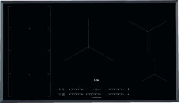 Placa de Inducción AEG IKE95471FB de 90 cm con 5 Zonas Flex Puente PowerBoost y Hob2Hood