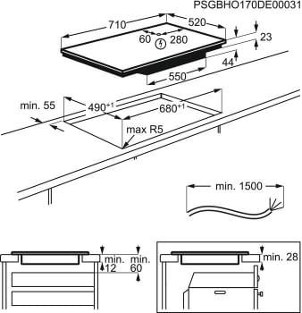Placa de Inducción AEG IKE74451FB Flexible de 70 cm 4 Zonas Maxisense Hob2Hood - 6