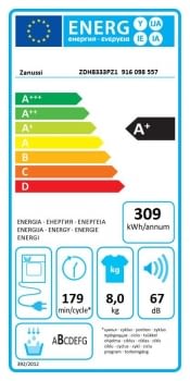 Secadora Zanussi ZDH8333PZ1 Libre Blanca con Bomba de Calor de 8 kg y Clase A+ - 6