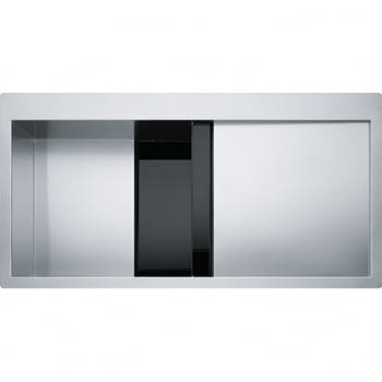 FRANKE CRYSTAL LINE CLV-214-I NEGRO CRISTAL INOX FREGADERO ENCASTRE Y RAS ENCIMERA