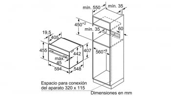 Horno Compacto Siemens CB635GNS3 Inoxidable de 45 cm | Recetas programadas con cookControl | Clase A+ | iQ700 - 8