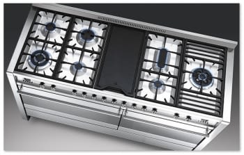 SMEG A5-81 COCINA A GAS ESTÉTICA OPERA 150cm INOX 7 ZONAS COCCIÓN + PLANCHA y DOS HORNO | Envío Gratis - 2