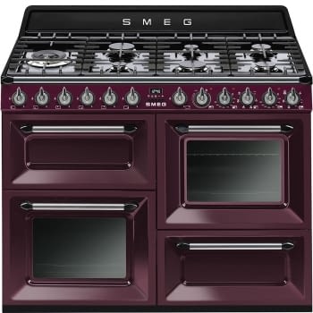 SMEG COCINA A GAS SERIE VICTORIA TR4110RW1 COLOR GRANATE 110cm