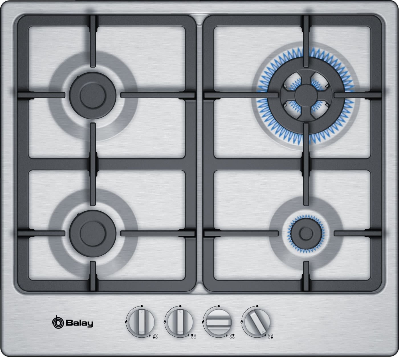 Balay 3ETX565HB Placa Gas Inox 4 Fuegos 60 cm - 