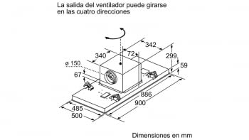 BALAY 3BE297RW CAMPANA TECHO CRISTAL BLANCO 90x50CM 798M3/H A - 10