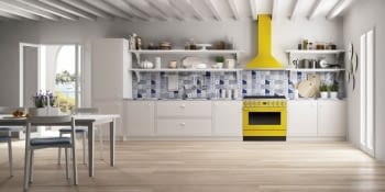CAMPANA DECORATIVA AMARILLA 90CM SMEG KPF9YW PORTOFINO 815m3/hora