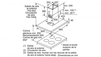 BALAY 3BI998HNC CAMPANA ISLA CRISTAL NEGRO 90CM 867M3/H A+ - 7