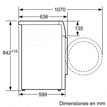 Bosch WTG84260ES Secadora de 8 kg con Puerta Opaca | Condensación | B | Serie 6 - 8