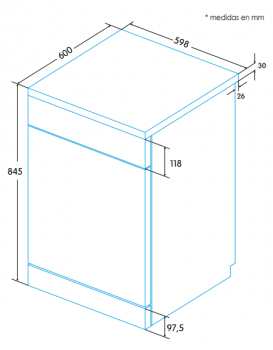 EDESA EDW-6122 X Lavavajillas 60cm | Acero Inoxidable Antihuellas | 12 Servicios | A++ - 2