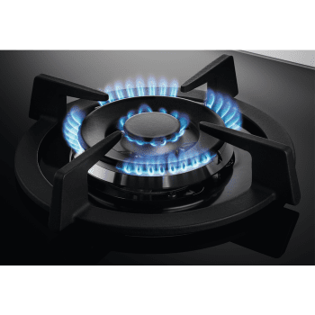 Placa de Gas Zanussi ZGO98520BA Negra de 90 cm con 5 Fuegos (1 Wok) Termopar Parrillas hierro fundido - 3