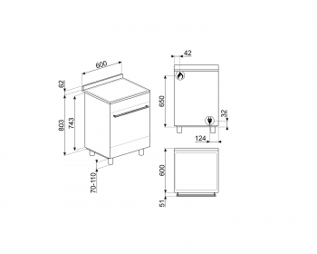 SMEG B601GMXI9 Cocina a Gas 60cm x 60cm | 1 Horno Eléctrico | Acero Inoxidable | Envío Gratis - 2