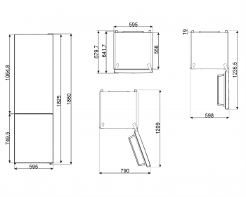 Frigorífico combi SMEG FC18EN4AX| 1860x595x650mm | Puerta reversible | Bisagras derecha | Bandeja regulable en cristal | Iluminación Leds | Acero - 5
