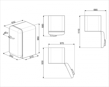 Smeg FAB10HRPK2 Frigorífico Mini Homebar 55 cm en color Rosa | MonoPuerta con Apertura a la derecha | A++ | ¡Envío Gratis! - 2