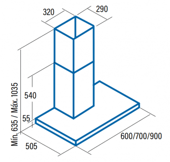 Campana de pared CATA 02075303 Sygma 9000 Inoxidable de 90 cm de 4 Velocidades a 850 m³/h Clase A - 2