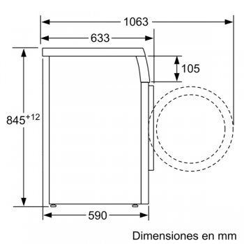 Lavadora Bosch WUU24T71ES Blanca de 9Kg a 1200 rpm | Pausa + carga | Motor EcoSilence A+++ -30% | Serie 6 - 6