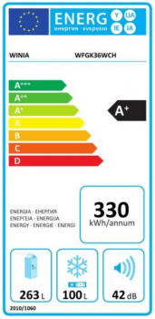 Frigorífico 2P Winia WFGK36WCH Blanco de 170.5 x 69 cm con 363 L No Frost | A+ - 3