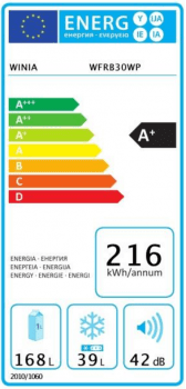 Frigorífico 2P Winia WFRB30WP Blanco de 141.5 x 55 cm con 207L | A+ - 3