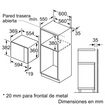 Microondas Integrable Balay 3CG5175B0 de 60 cm Blanco 5 niveles a 900 W | Con Grill de 1200 W | Limpieza Aqualisis - 7