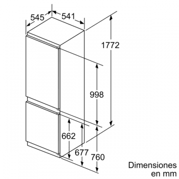 Frigorífico combinado integrable Balay 3KIF713F de 177.2 x 54.1cm | congelador NoFrost | cajón Fresh y BigBox | Clase A++ - 7