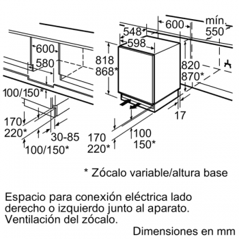 Congelador integrable bajo encimera de Balay 3GUF233S | 82 x 59.8 cm | Clase A+ - 3