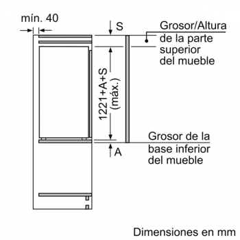 Frigorífico 1P Bosch KIR41AFF0 Integrable de 122.5 x 56 cm | Clase A++ | Serie 6 - 6