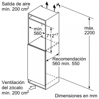 Congelador Vertical Bosch GIV11AFE0 1P Integrable de 71.2 x 55.8 cm | Clase A++ | Serie 6 - 8