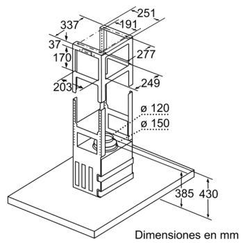 Extractor de Techo Isla Siemens LF97BCP50 Metallic de 90 cm con una potencia de 726 m³/h | Motor iQdrive Clase A | iQ500 - 7