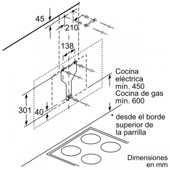 Campana de Pared Decorativa Siemens LC87KHM60 Cristal Negro de 80 cm con una potencia de 700 m³/h | Clase B | iQ300 - 10