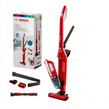 Aspiradora Sin cable Bosch BBH3ZOO25 Roja, Flexxo 25.2 V | 2 en 1: Aspirador escoba y Aspirador de mano  | Serie 4 | Stock ⭐ - 4