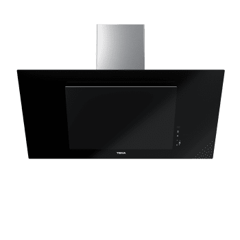 Campana decorativa vertical Teka DVT 98660 TBS (112930043) en Cristal Negro, de 90cm a 698 m³/h | Sistema aspiración "Contour"  | Clase A+
