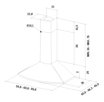 MEPAMSA TENDER PLUS 90 NEGRA FUNDICION CAMPANA 90CM 770M3/H - 2