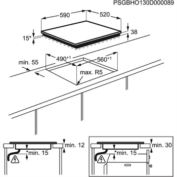 Placa Vitrocerámica Zanussi ZEV6332FBA de 60 cm con 3 Zonas Hi-Light 1 triple de 27 cm a 2700 W Anclaje easy-fix sin marco - 5