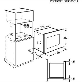 Microondas Zanussi ZBG26542XA Integrable de 900 W con 5 niveles de potencia Inox antihuellas de 26 l con Grill - 2